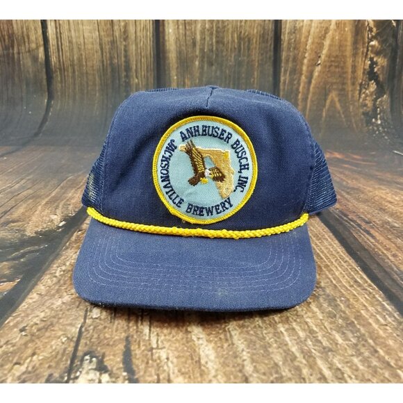Rare Anheuser Busch Jacksonville Brewery Trucker Hat Snapback VTG Patch USA Made - Picture 1 of 9